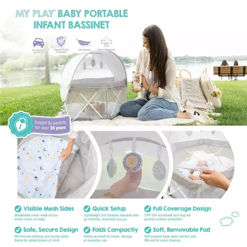 Portable Infant Activity Center: Metal Frame, 15 lb Capacity, Folds for Transport & Storage