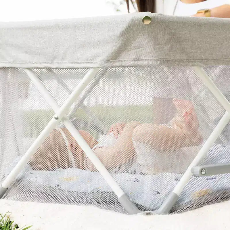 Portable Infant Activity Center: Metal Frame, 15 lb Capacity, Folds for Transport & Storage