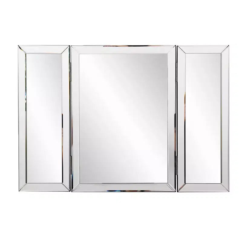 Howard Elliott Rectangle Tripoli Vanity Bathroom Mirror Clear: Modern Freestanding Glass, No Assembly Required