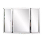 Howard Elliott Rectangle Tripoli Vanity Bathroom Mirror Clear: Modern Freestanding Glass, No Assembly Required