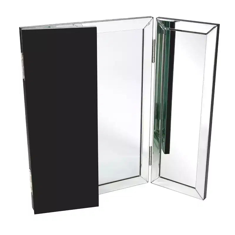 Howard Elliott Rectangle Tripoli Vanity Bathroom Mirror Clear: Modern Freestanding Glass, No Assembly Required