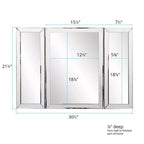 Howard Elliott Rectangle Tripoli Vanity Bathroom Mirror Clear: Modern Freestanding Glass, No Assembly Required