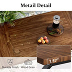 70.8 Inch Industrial Dining Table for 6-8 C Solid Wood Top with Metal Frame, Rectangular Kitchen & Dining Room Table