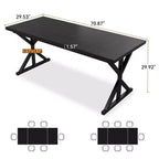 70.8 Inch Industrial Dining Table for 6-8 C Solid Wood Top with Metal Frame, Rectangular Kitchen & Dining Room Table