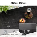 70.8 Inch Industrial Dining Table for 6-8 C Solid Wood Top with Metal Frame, Rectangular Kitchen & Dining Room Table