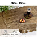 70.8 Inch Industrial Dining Table for 6-8 C Solid Wood Top with Metal Frame, Rectangular Kitchen & Dining Room Table