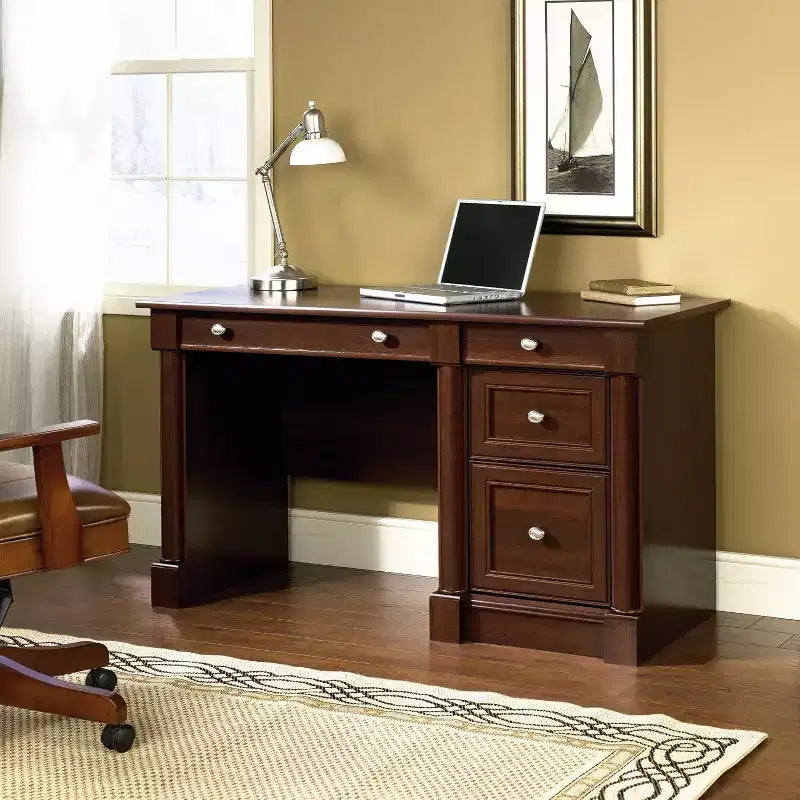 Executive Desk Brown  23.5D x 53.12W x 30H  Flip-Down Panel  144 lbs