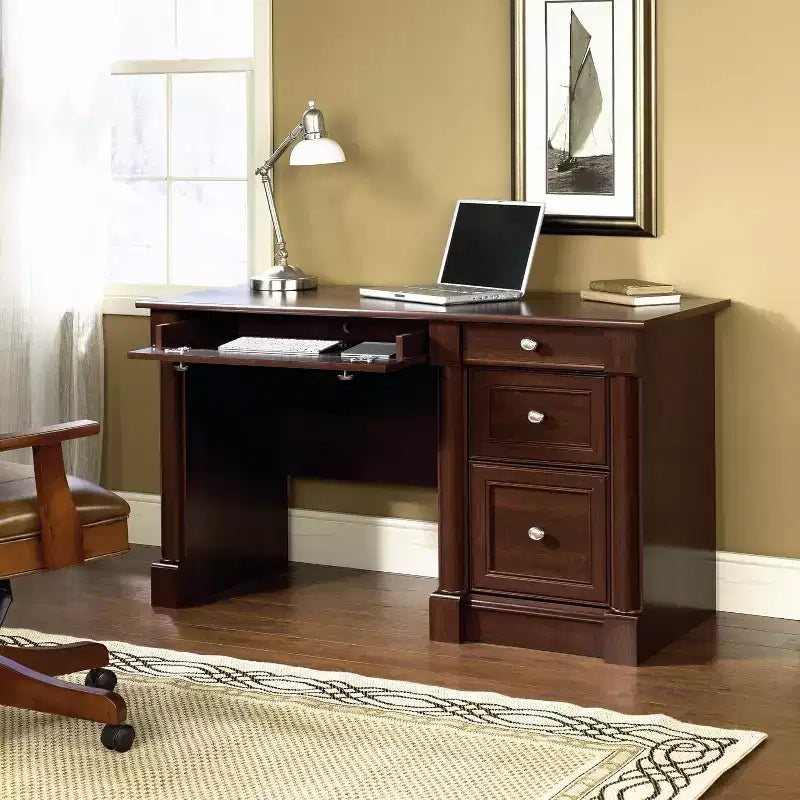 Executive Desk Brown  23.5D x 53.12W x 30H  Flip-Down Panel  144 lbs