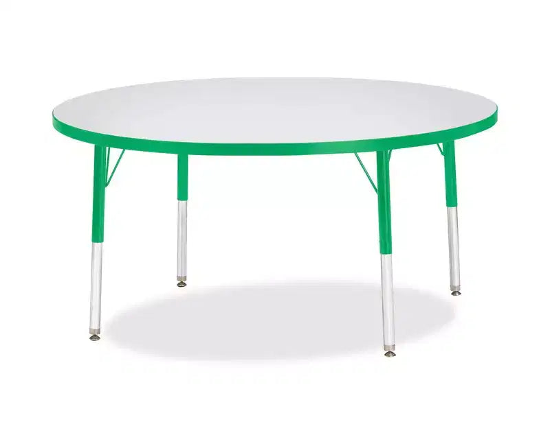 Elementary Height Color Edge Round Table 48 x 48 in Green