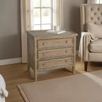 Royal Hampton 28 Side End Table | 3 Drawers with Round Knobs | Mahogany Wood