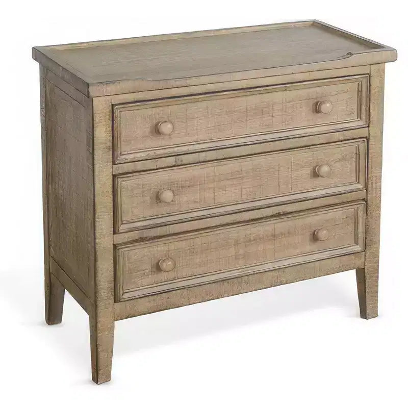 Royal Hampton 28 Side End Table | 3 Drawers with Round Knobs | Mahogany Wood