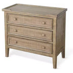 Royal Hampton 28 Side End Table | 3 Drawers with Round Knobs | Mahogany Wood