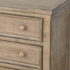Royal Hampton 28 Side End Table | 3 Drawers with Round Knobs | Mahogany Wood
