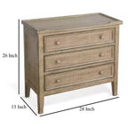 Royal Hampton 28 Side End Table | 3 Drawers with Round Knobs | Mahogany Wood