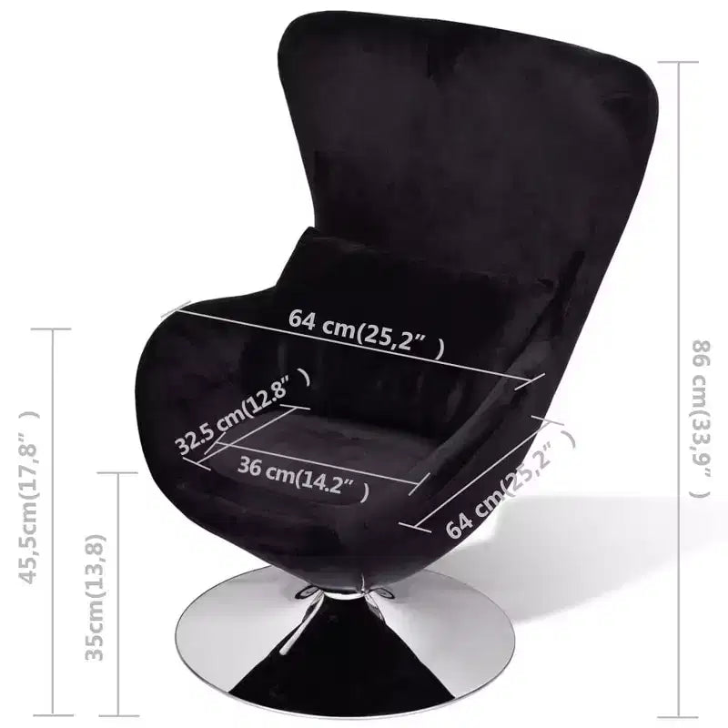 Armchair Upholstered Swivel Accent Club Chair for Living Room Bedroom - Black