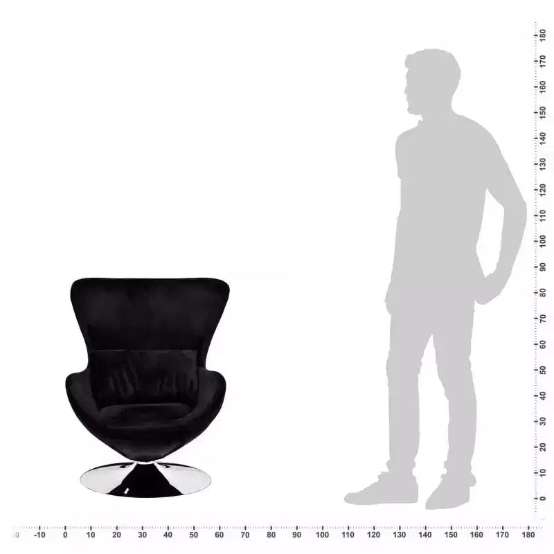 Armchair Upholstered Swivel Accent Club Chair for Living Room Bedroom - Black