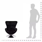 Armchair Upholstered Swivel Accent Club Chair for Living Room Bedroom - Black