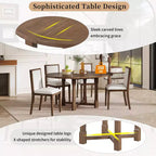 Farmhouse Style Kitchen Table with Removable Leaf & Upholstered Chairs