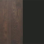 Rectangular Solid Wood Commercial Indoor Tabletop with 18 Round Bar Height Rust-Resistant Cast Iron Base