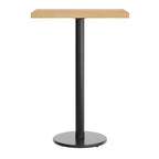 Rectangular Solid Wood Commercial Indoor Tabletop with 18 Round Bar Height Rust-Resistant Cast Iron Base