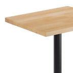 Rectangular Solid Wood Commercial Indoor Tabletop with 18 Round Bar Height Rust-Resistant Cast Iron Base
