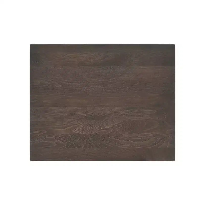 Rectangular Solid Wood Commercial Indoor Tabletop with 18 Round Bar Height Rust-Resistant Cast Iron Base