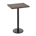 Flash Furniture Bennett Rectangular Solid Wood Commercial Indoor Tabletop with 18 Round Bar Height Rust-Resistant Cast Iron Base