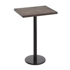 Flash Furniture Bennett Rectangular Solid Wood Commercial Indoor Tabletop with 18 Round Bar Height Rust-Resistant Cast Iron Base