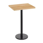 Rectangular Solid Wood Commercial Indoor Tabletop with 18 Round Bar Height Rust-Resistant Cast Iron Base