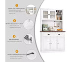 71 Wood Kitchen Pantry Storage Cabinet, Freestanding Buffet Hutch with Microwave Stand, Coffee Bar, 2 Drawers, 5 Doors & Shelves for Dining Room