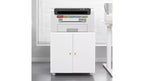 Metal Printer Stand with Storage, Mobile Rolling File Cabinet with Doors and Adjustable Shelf, Modern Printer Table on Wheels