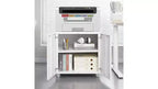 Metal Printer Stand with Storage, Mobile Rolling File Cabinet with Doors and Adjustable Shelf, Modern Printer Table on Wheels