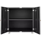 Metal Printer Stand with Storage, Mobile Rolling File Cabinet with Doors and Adjustable Shelf, Modern Printer Table on Wheels
