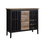 47 Inch Sideboard Buffet, 3 Drawers, Antique Oak Brown and Black
