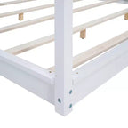 Canopy Platform Bed, Wooden Bed Frame with Low Base Support Legs, Easy Assembly, for Kids Boys Girls Teens