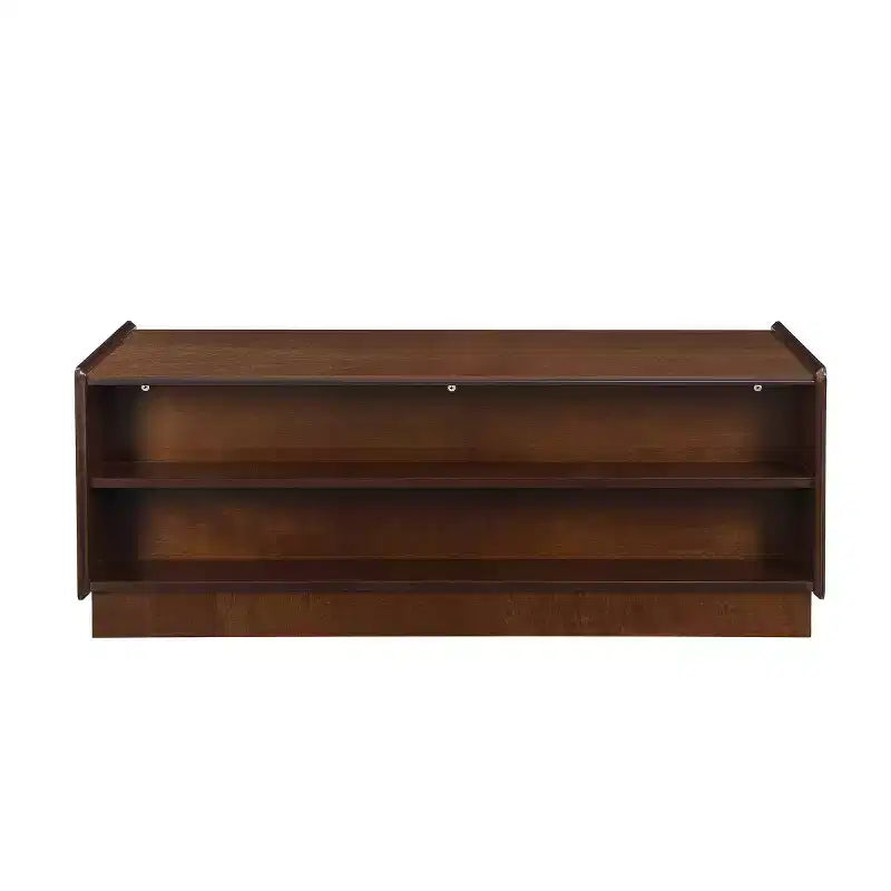 47.2 Modern Rectangle Coffee Table with 4 Drawers, 2 Display Shelves and Tempered Glass Top