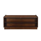 47.2 Modern Rectangle Coffee Table with 4 Drawers, 2 Display Shelves and Tempered Glass Top