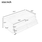 47.2 Modern Rectangle Coffee Table with 4 Drawers, 2 Display Shelves and Tempered Glass Top