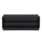 47.2 Modern Rectangle Coffee Table with 4 Drawers, 2 Display Shelves and Tempered Glass Top