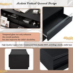 47.2 Modern Rectangle Coffee Table with 4 Drawers, 2 Display Shelves and Tempered Glass Top