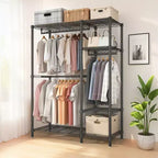 76 Heavy Duty Metal Garment Rack with 6 Shelves and 3 Hanging Rods