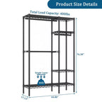 76 Heavy Duty Metal Garment Rack with 6 Shelves and 3 Hanging Rods