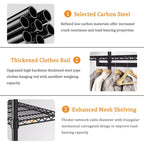 76 Heavy Duty Metal Garment Rack with 6 Shelves and 3 Hanging Rods