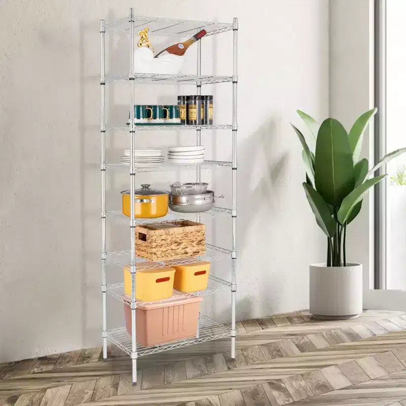 8-Tier Wire Shelving Unit Adjustable Steel Wire Rack