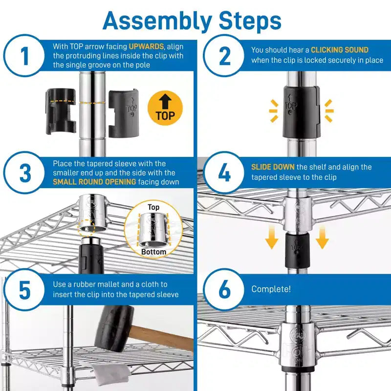 8-Tier Wire Shelving Unit Adjustable Steel Wire Rack