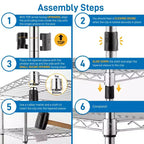 8-Tier Wire Shelving Unit Adjustable Steel Wire Rack