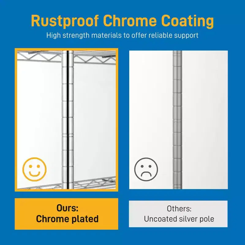 8-Tier Wire Shelving Unit Adjustable Steel Wire Rack
