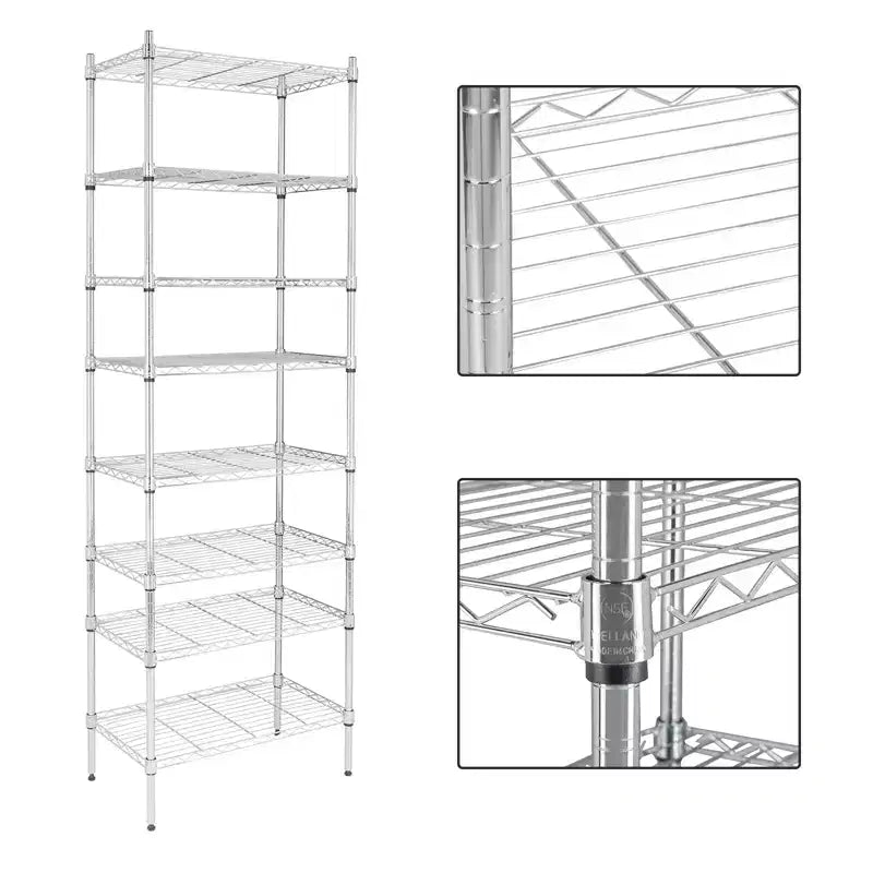 8-Tier Wire Shelving Unit Adjustable Steel Wire Rack