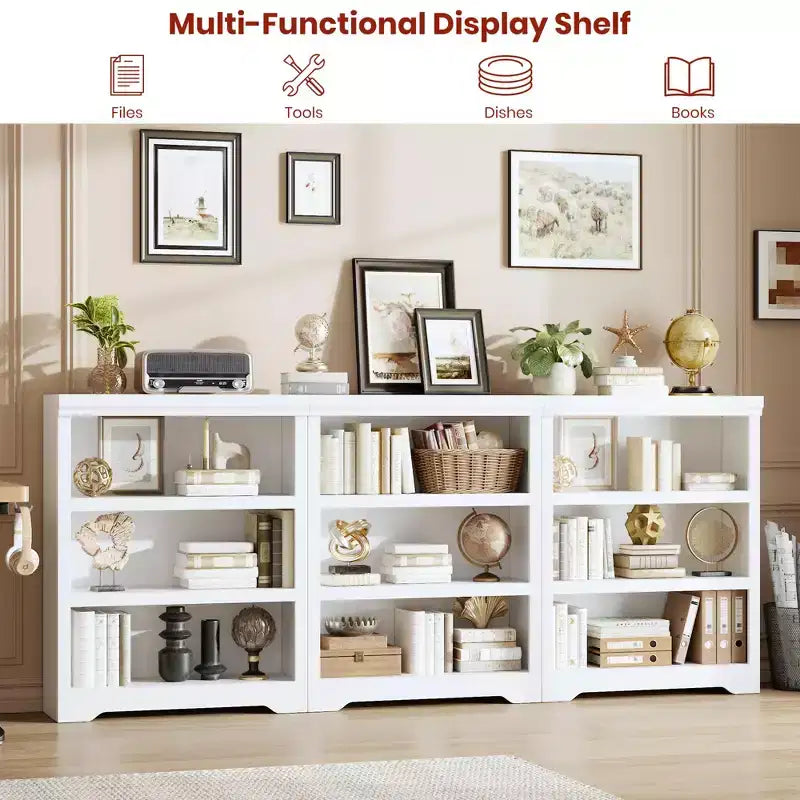Libreria a 2/3/5/6 Ripiani, Stile Farmhouse, Larghezza 23,6"/31,5" con Ripiani Regolabili – Scaffale a Giorno con Design Antiscivolo per Casa e Ufficio