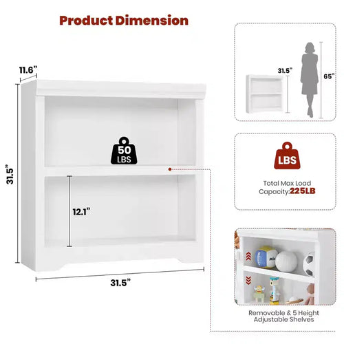 Libreria a 2/3/5/6 Ripiani, Stile Farmhouse, Larghezza 23,6"/31,5" con Ripiani Regolabili – Scaffale a Giorno con Design Antiscivolo per Casa e Ufficio